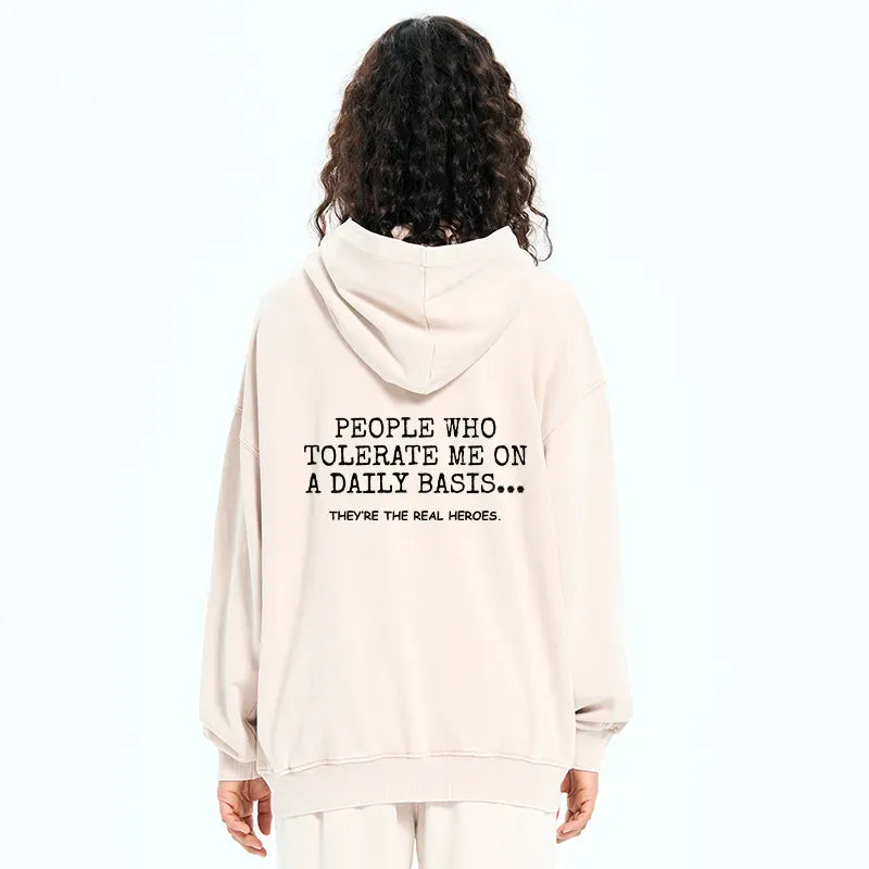 Kyoto-Lion Anyone Who Puts Up With Me Is A Hero Washed Zip Hoodie