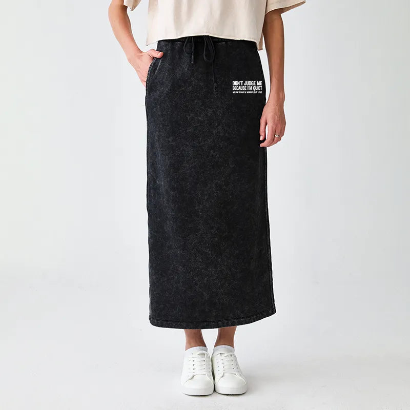 Kyoto-Lion Sarcastic Funny Quote Washed Terry Skirt