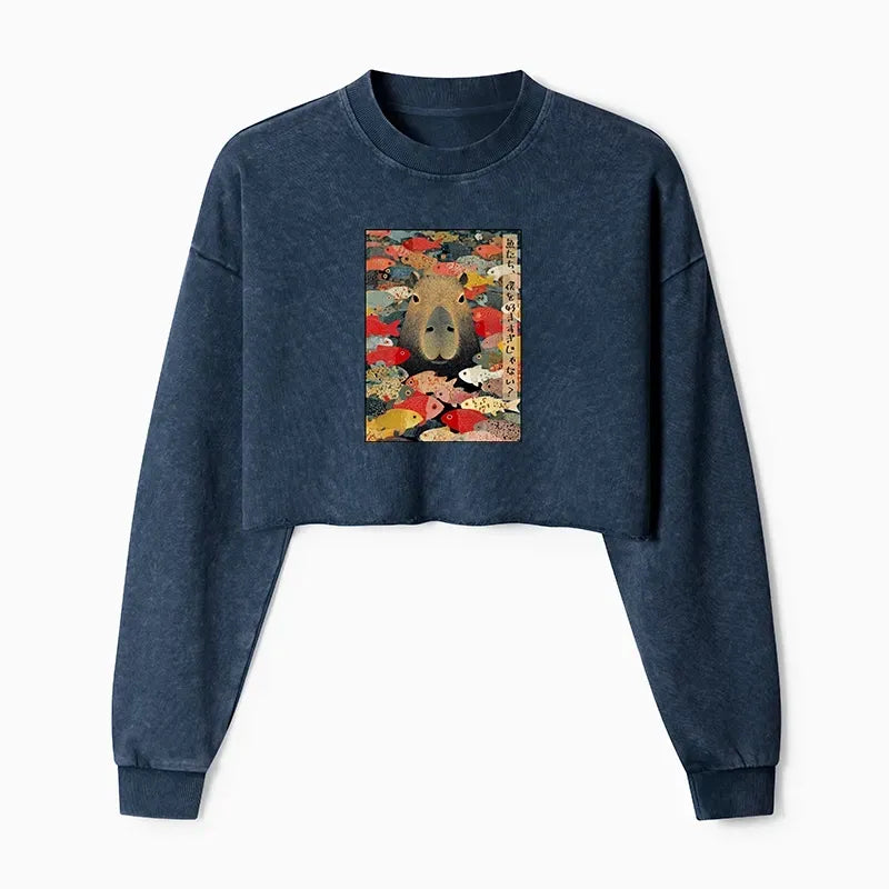 super soft pre-shrunk crop sweatshirt for daily wear