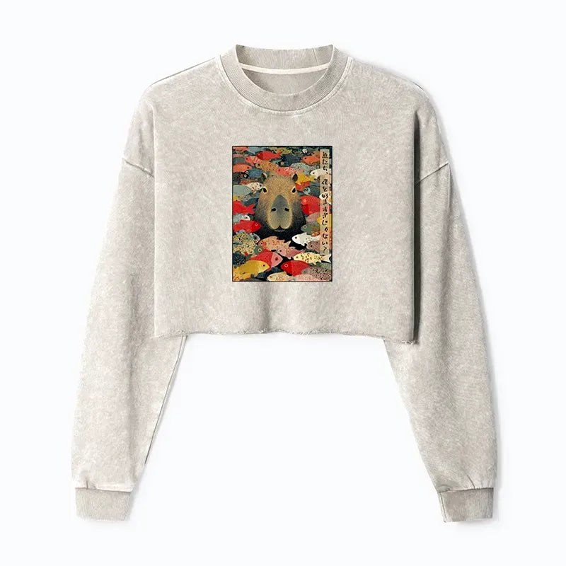 super soft pre-shrunk crop sweatshirt for daily wear