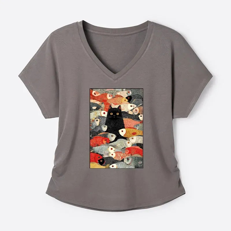 Japanese Woodblock Print Cat T-Shirt