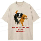 Kyoto-Lion Dogs' Friendship Washed T-Shirt
