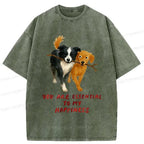 Kyoto-Lion Dogs' Friendship Washed T-Shirt