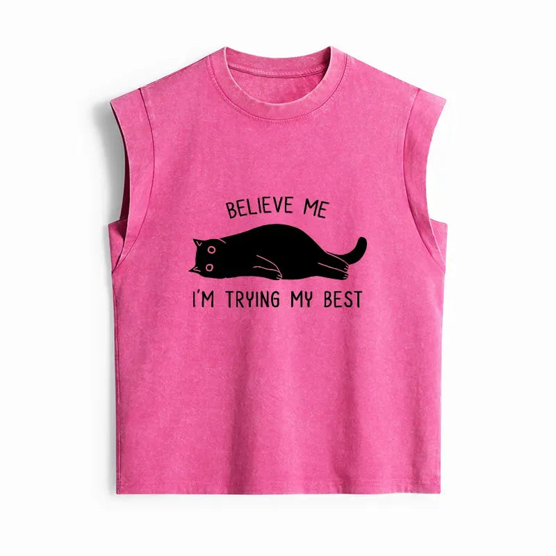 women's washed tank top for summer