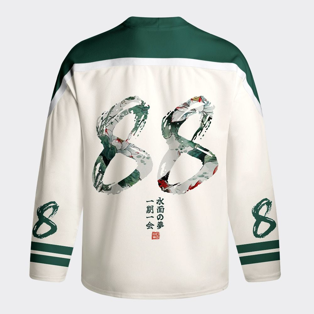 Kyoto-Lion Lotus Lights Koi Dreams Long-Sleeve Hockey Jersey