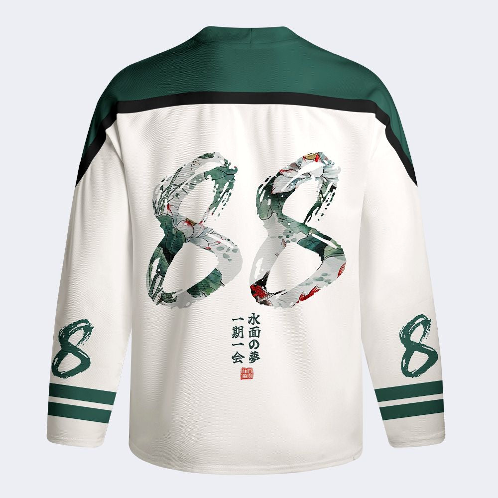 Kyoto-Lion Lotus Lights Koi Dreams Long-Sleeve Hockey Jersey
