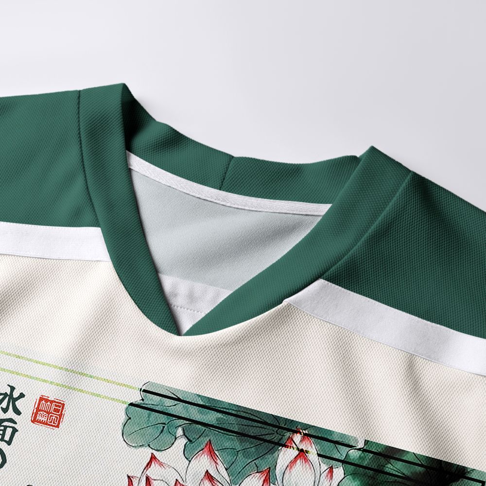 Kyoto-Lion Lotus Lights Koi Dreams Long-Sleeve Hockey Jersey