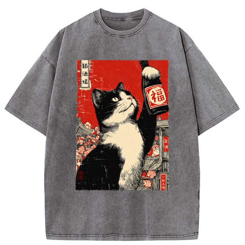 Sake Cat Vintage Tee On Sale