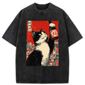 Kyoto-Lion The Sake Cat Washed T-Shirt