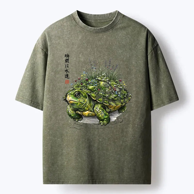 japanese vintage turtle graphic tee