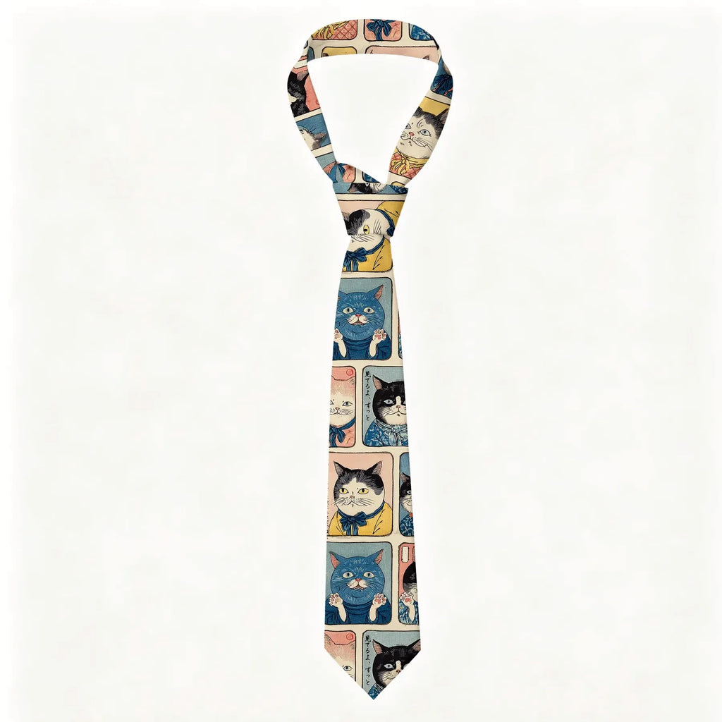 Vintage Kyoto cat necktie