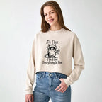 Kyoto-Lion Raccoon Fine Meme Washed Crop Sweatshirt