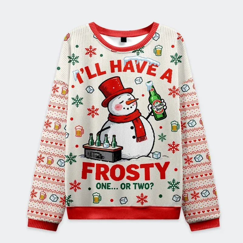 kyoto lion snowman ugly christmas sweatshirt