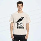 Kyoto-Lion Crow Standing On Skull Washed T-Shirt