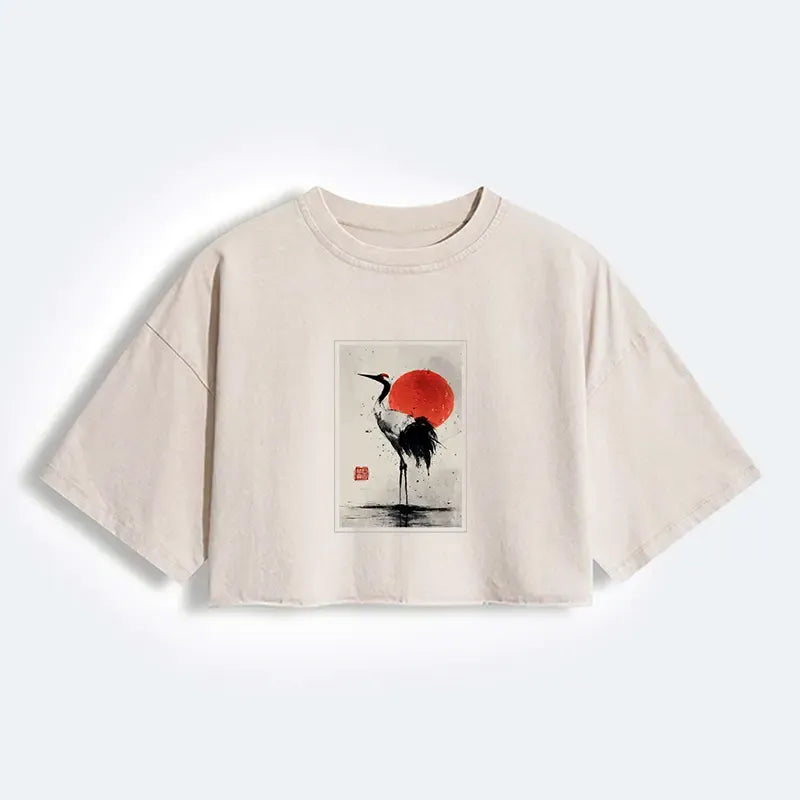 Washed Crop T-Shirt for Women