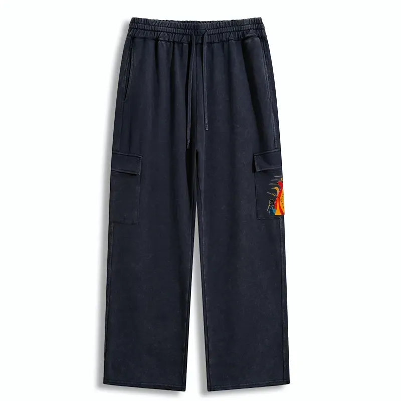 Kyoto-Lion Various Types Of Cranes Washed Utility Sweatpants