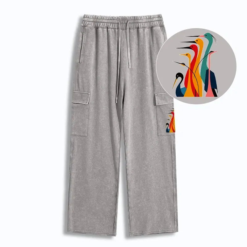 Vintage cranes sweatpants gift for him