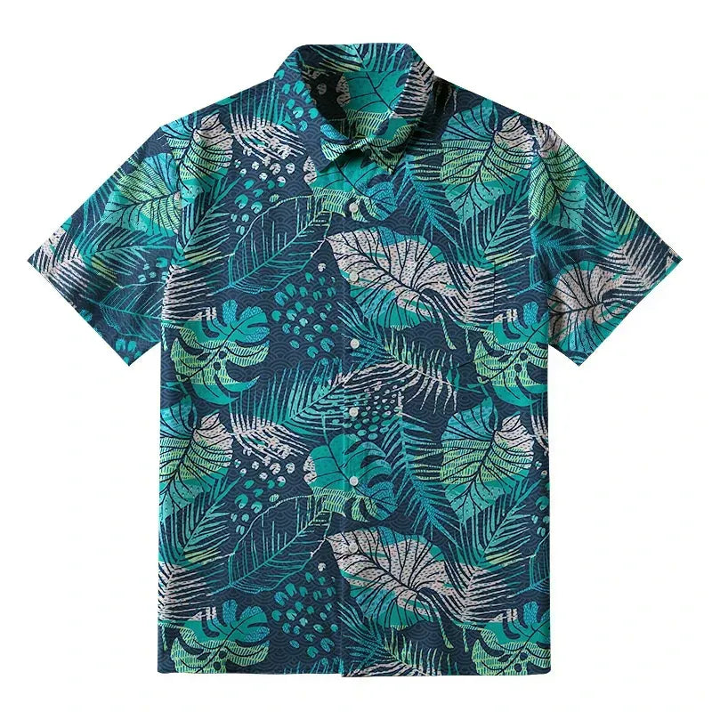 Kyoto-Lion Intense Jungle Leaf Button-up Shirt