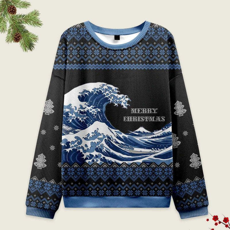 retro japanese woodblock print sweatshirt