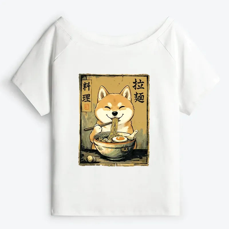 Happy Shiba Eating Ramen Gift for Her