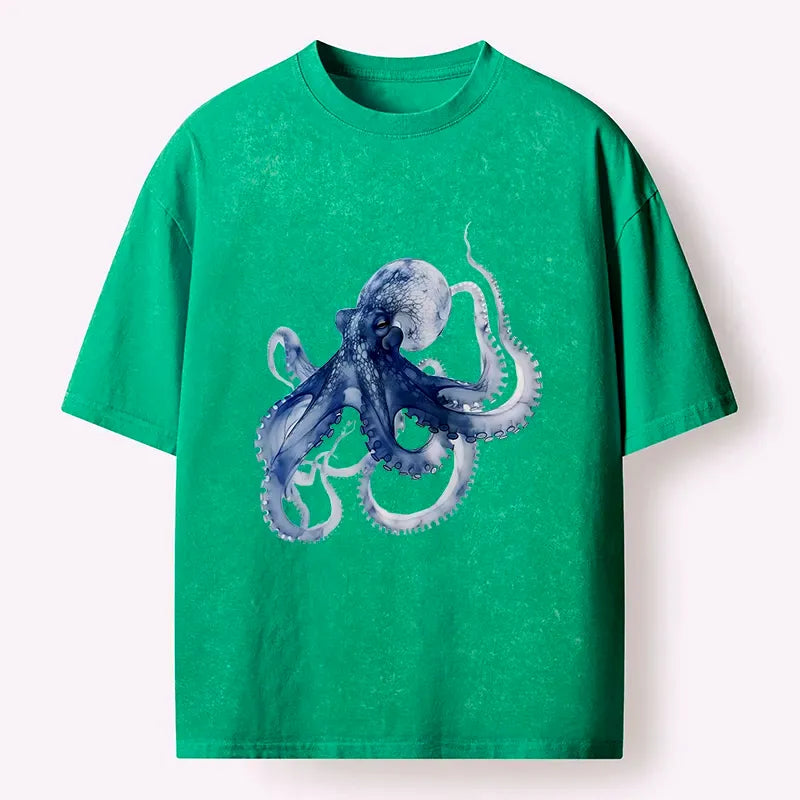 Japanese octopus washed t-shirt