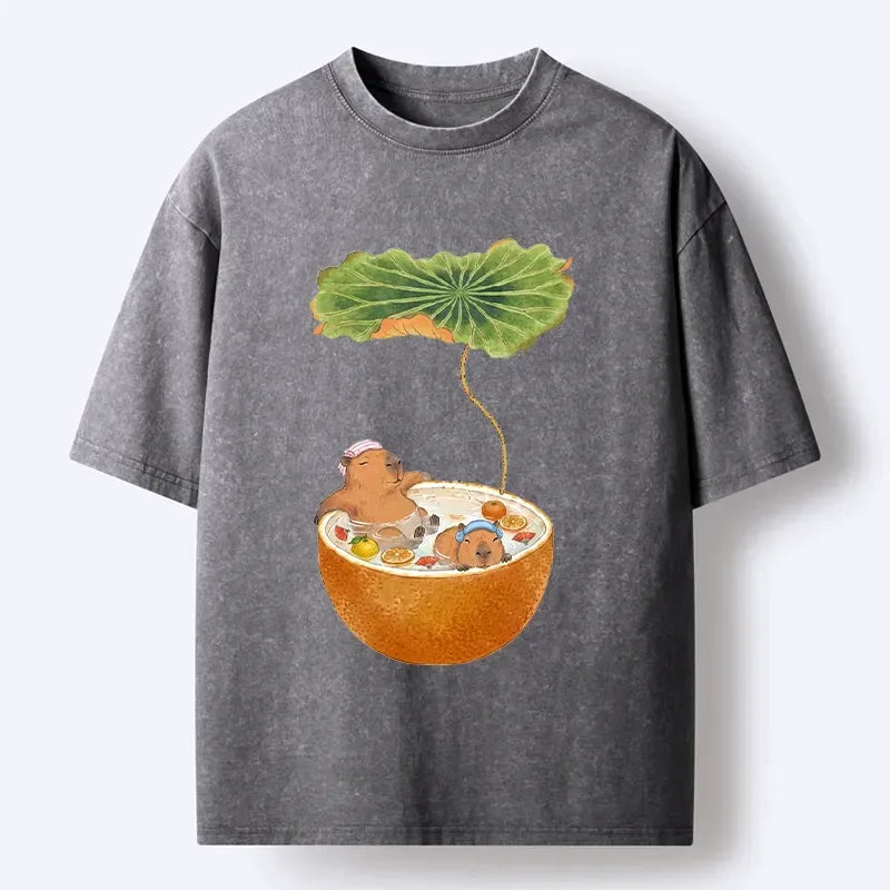 Unisex Cotton Capybara T-Shirt Daily Wear