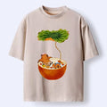 Kyoto-Lion Funny Capybara Bath Time With Oranges Washed T-Shirt