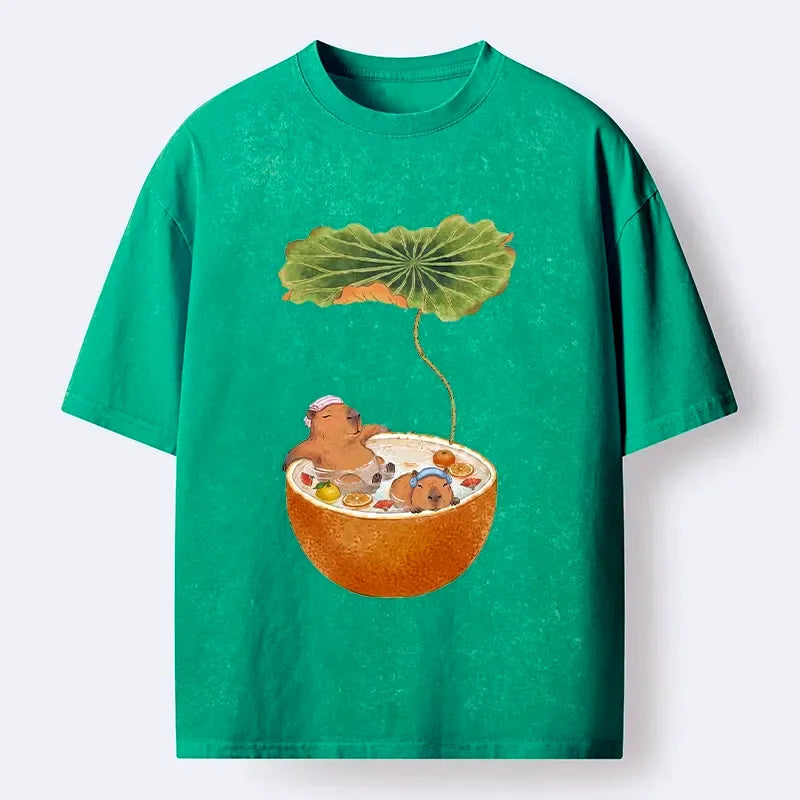 Funny Capybara Bath Time T-Shirt