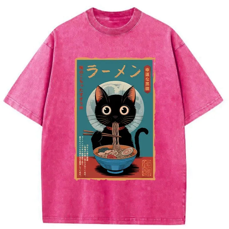 japanese ramen cat t shirt gift idea