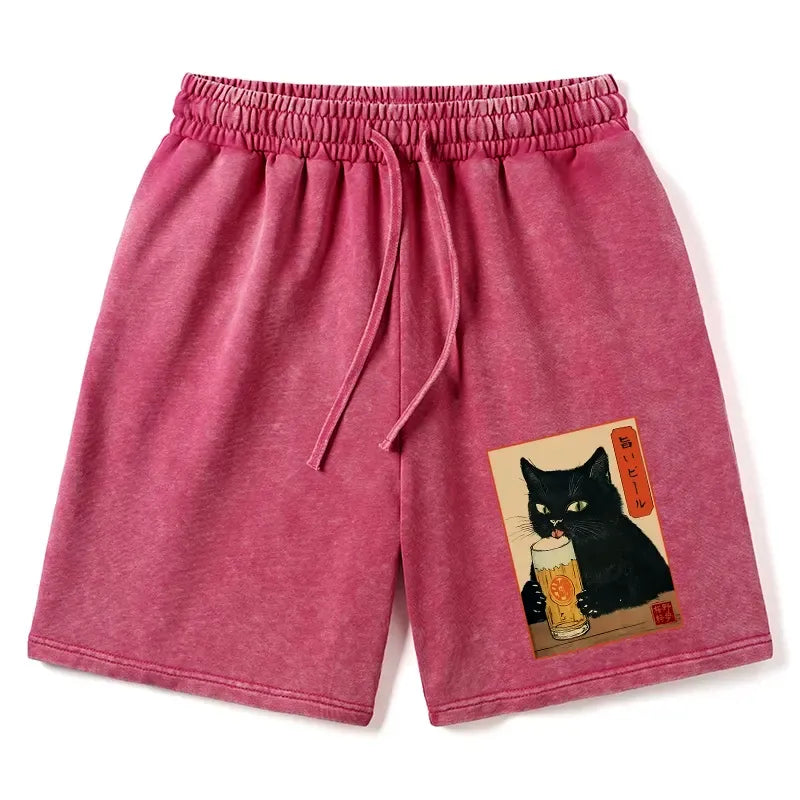 Japanese Cat Beer Shorts for Summer