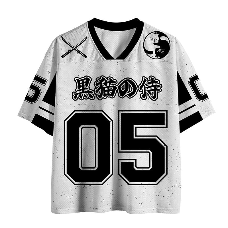 Japanese Retro Mesh Jersey for Daily Casual Wear