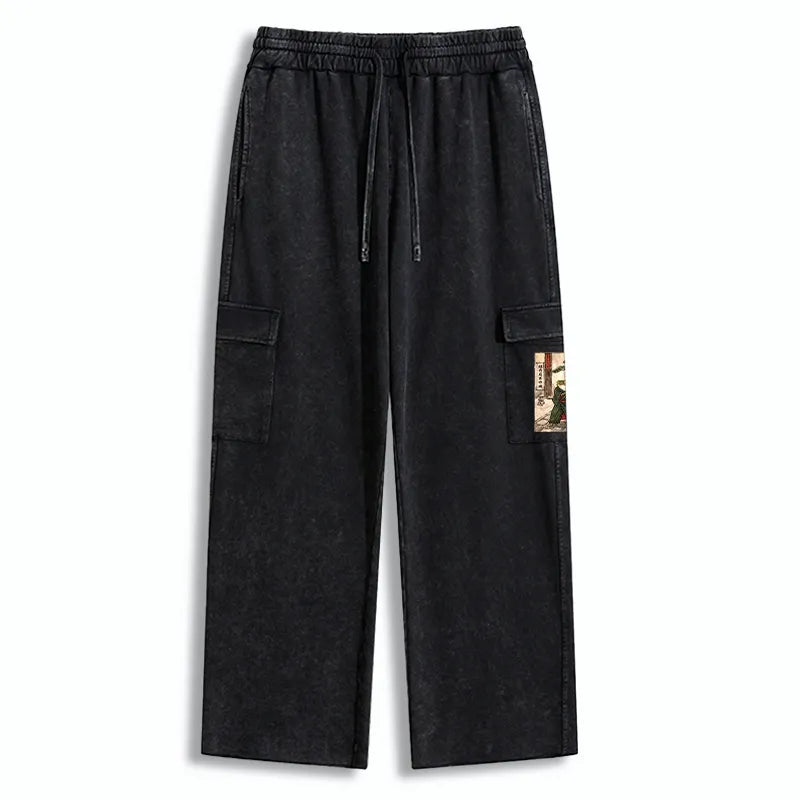 Kyoto-Lion Samurai Frog Training Washed Utility Sweatpants