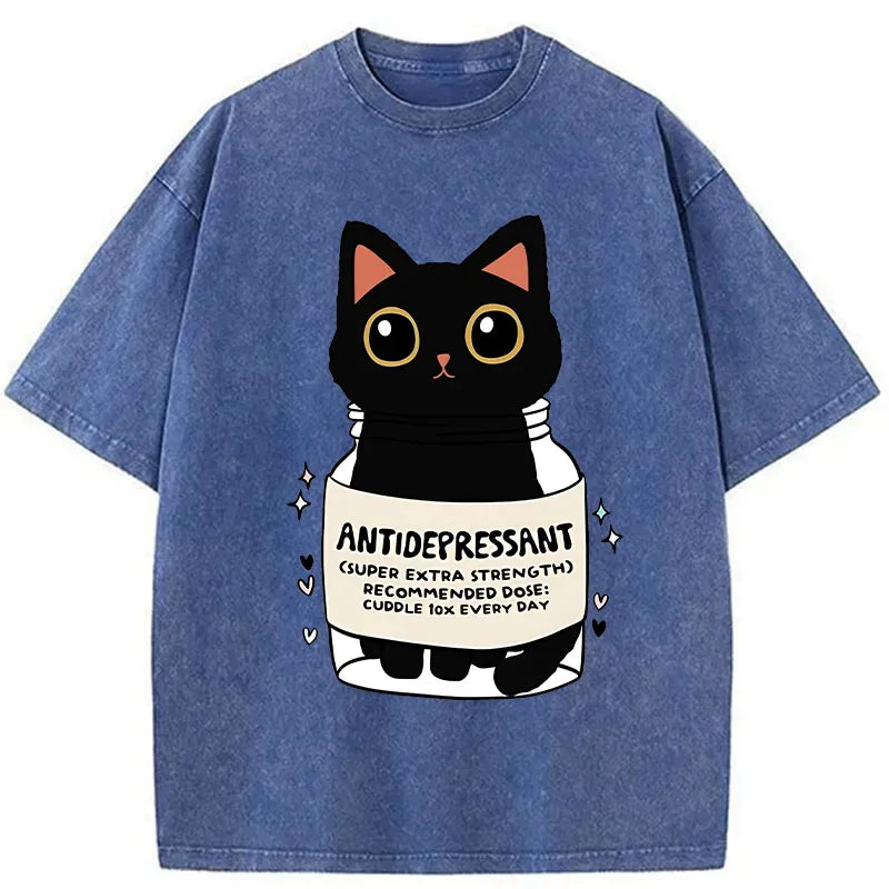 Unisex Cotton Antidepressant Cat Shirt Best Seller