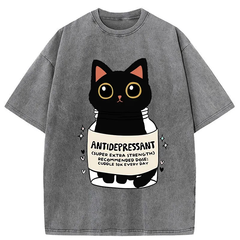 Unisex Cotton Antidepressant Cat Shirt Best Seller