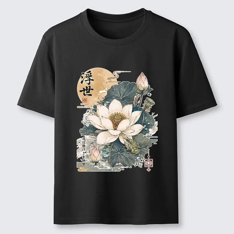 Kyoto-Lion Ukiyo Lotus Frog Classic T-Shirt