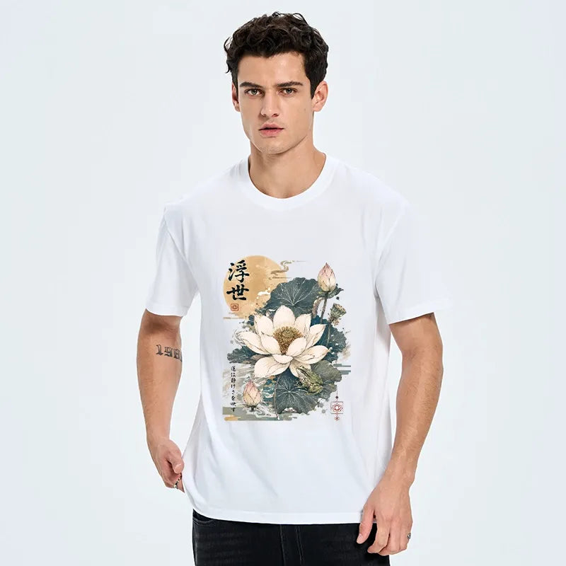 Kyoto-Lion Ukiyo Lotus Frog Classic T-Shirt