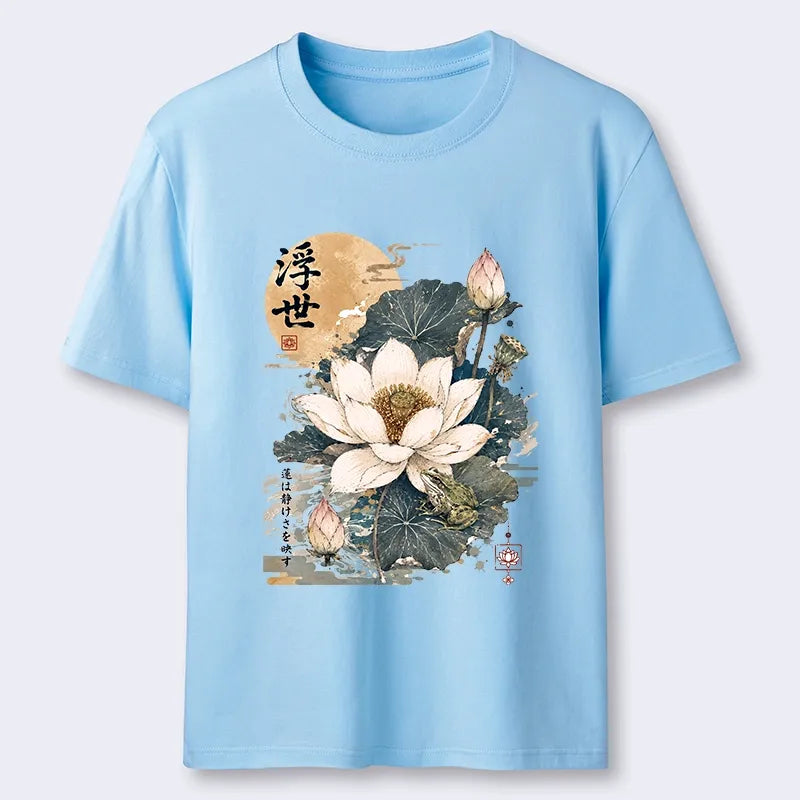 Kyoto-Lion Ukiyo Lotus Frog Classic T-Shirt