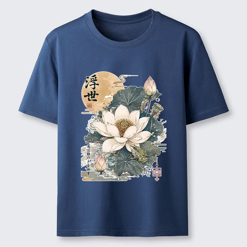 Kyoto-Lion Ukiyo Lotus Frog Classic T-Shirt