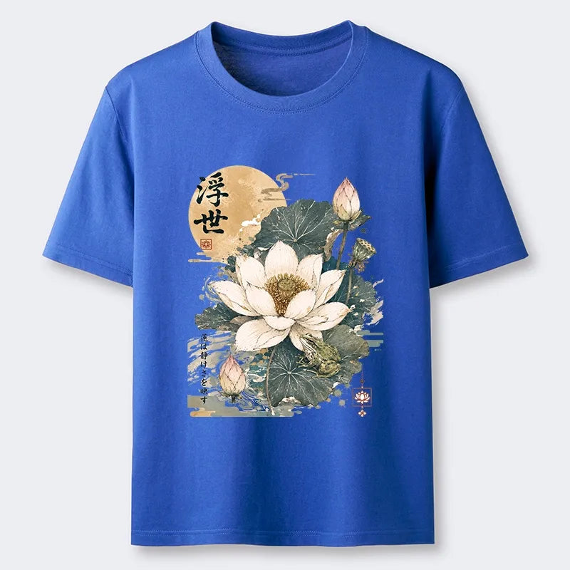 Kyoto-Lion Ukiyo Lotus Frog Classic T-Shirt
