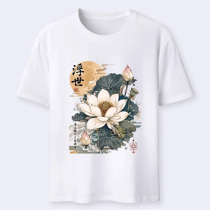Kyoto-Lion Ukiyo Lotus Frog Classic T-Shirt