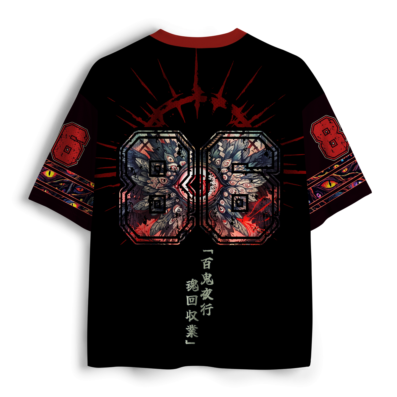 Japanese y¨­kai mesh jersey for daily wear