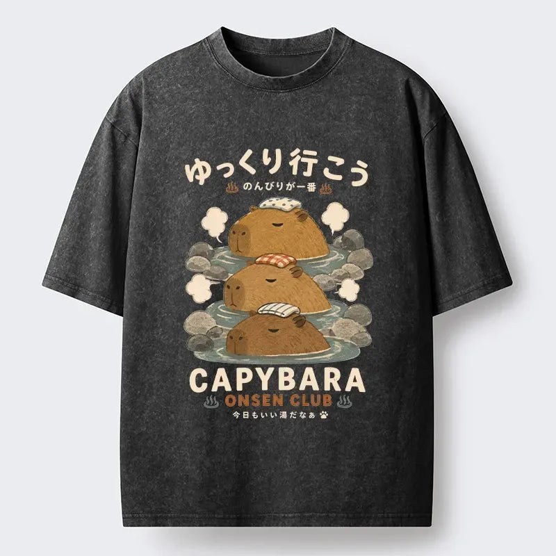 Kyoto-Lion Hot Spring Life Slow Vibes Only Washed T-Shirt