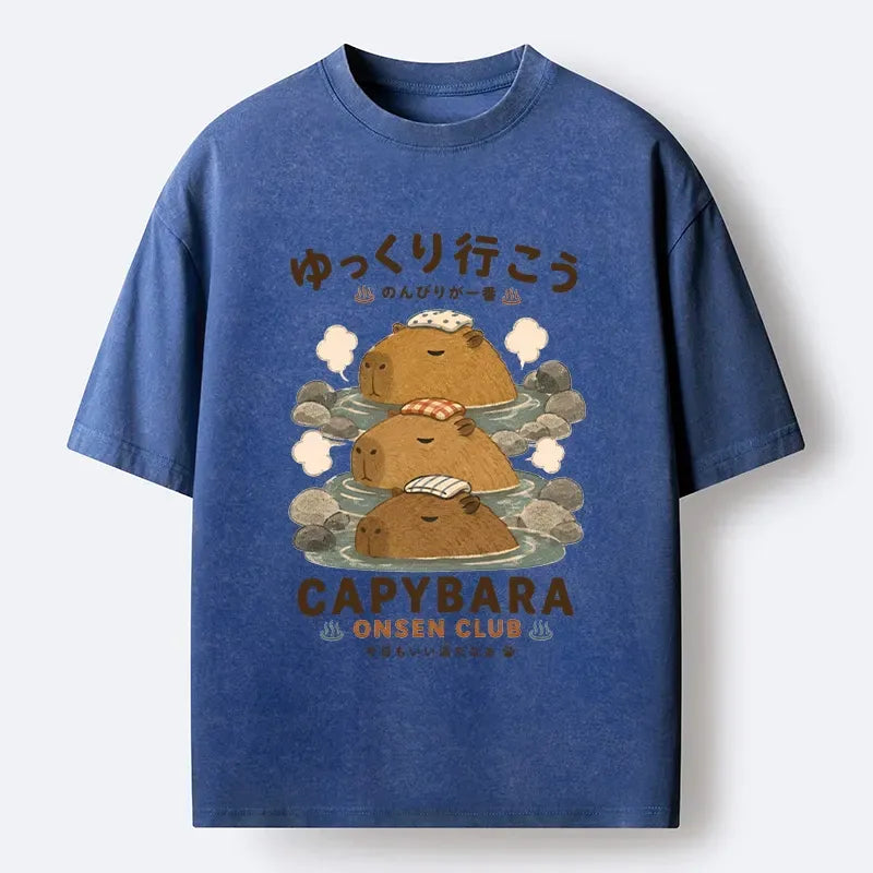 Kyoto-Lion Hot Spring Life Slow Vibes Only Washed T-Shirt