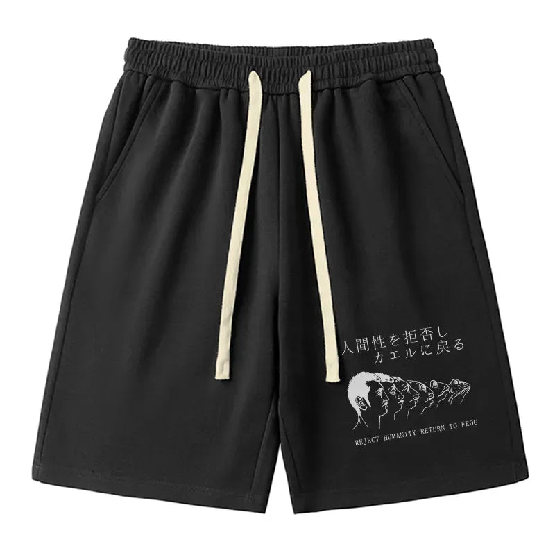 Frog print shorts streetwear