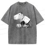 vintage capybara tee for casual wear