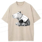 vintage capybara tee for casual wear