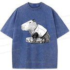 vintage capybara tee for casual wear