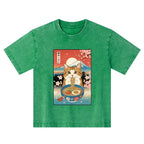japanese vintage cat ramen kids shirt