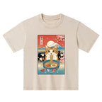 kids cat ramen t-shirt for daily wear