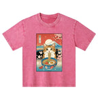 kids cat ramen t-shirt for daily wear